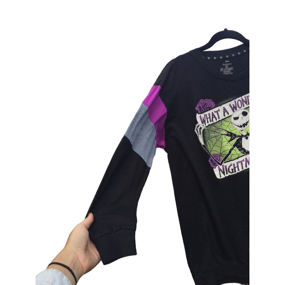 Disney sleepwear M sweater night gown black purple nightmare before‎ Christmas - Picture 4 of 12